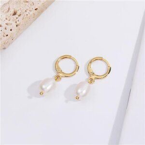 ✨Dainty Pearl Dangle Earrings | 14K Gold Plated Sterling Silver ✨